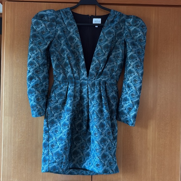 Misa Los Angeles Teal Mini Dress - Picture 2 of 5